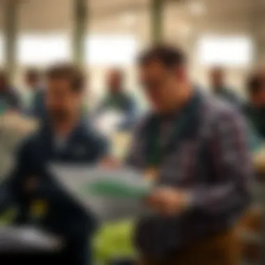 Experts Analyzing Auction Insights Turf management professionals analyzing auction data