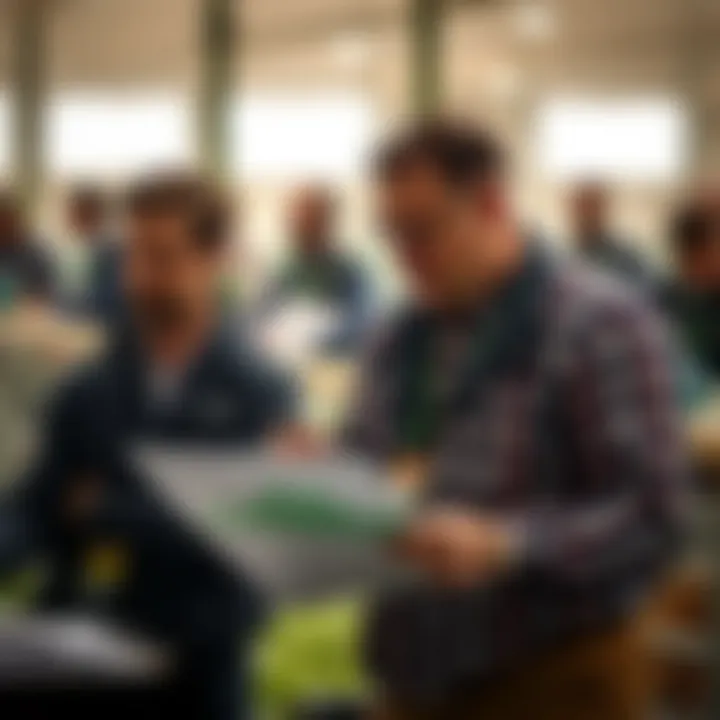 Experts Analyzing Auction Insights Turf management professionals analyzing auction data