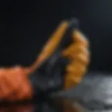 Detailed view of glove material showcasing waterproof technology