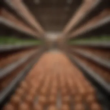 Retail store aisle filled with egg cartons