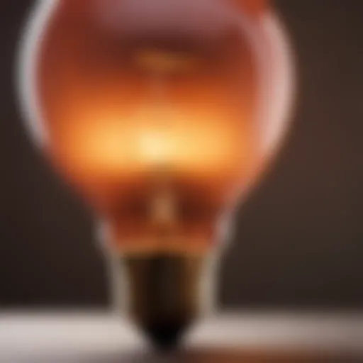 A close-up view of a heat lamp bulb showcasing its design and features