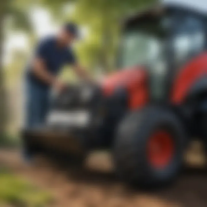 Maintenance tips being applied to a bagger